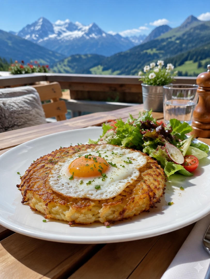 Rösti auf der Terrasse